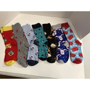 7 Pairs Of Boys/Men’s Socks Lot  Mixed Characters